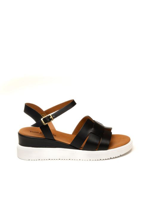 YUNA MARSELLA Sandalo pelle nero FZ-318 VIT-NERO