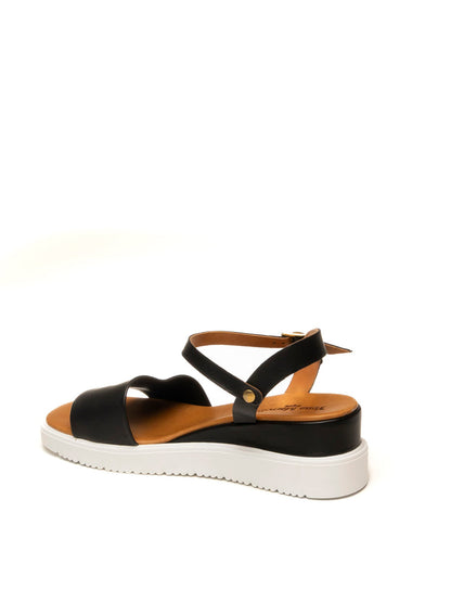 YUNA MARSELLA Sandalo pelle nero FZ3-02 VIT-NERO