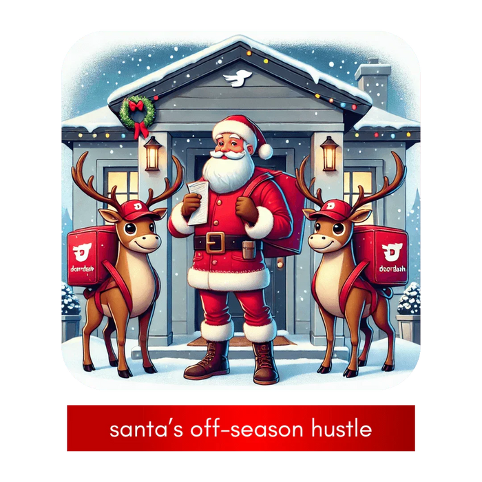 🎅 Santa's Off-Season Hustle 🍕 Unisex Tee ✨ Who knew Santa delivered more than presents? - Whippie's