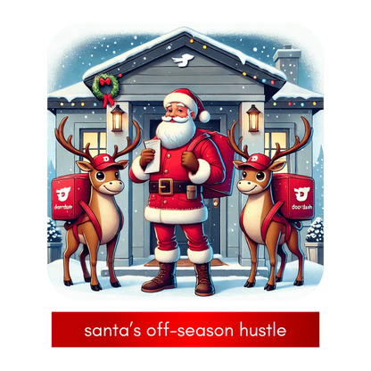 🎅 Santa's Off-Season Hustle 🍕 Unisex Tee ✨ Who knew Santa delivered more than presents? - Whippie's