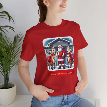 🎅 Santa's Off-Season Hustle 🍕 Unisex Tee ✨ Who knew Santa delivered more than presents? - Whippie's