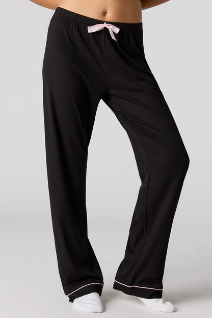 Satin Button-Up Top & Pant Pajama Set