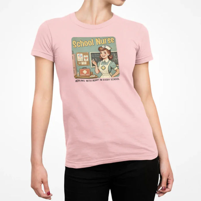 School Nurse Hero Tee - Healing with Heart in Every School