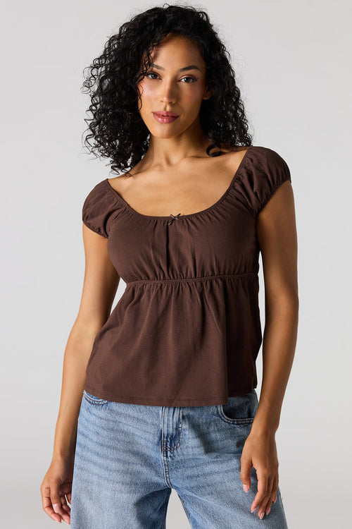 Scoop Neck Peplum Top