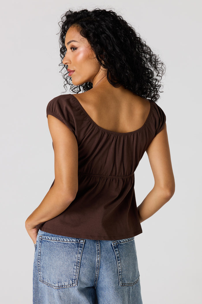 Scoop Neck Peplum Top