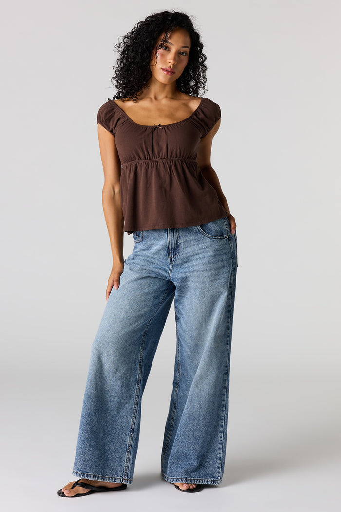 Scoop Neck Peplum Top