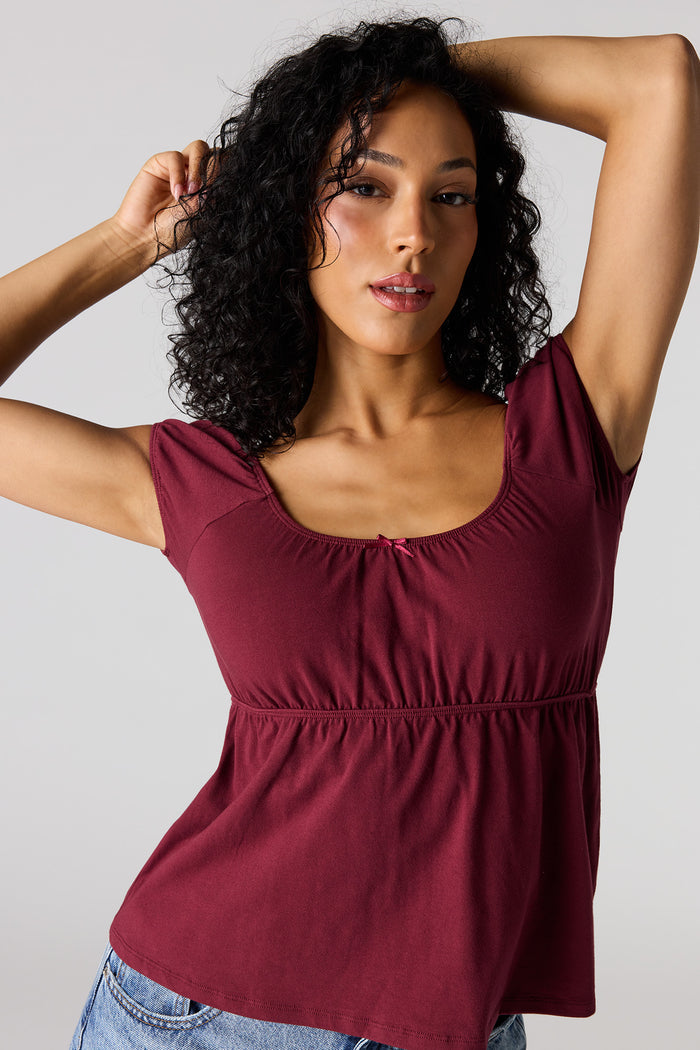 Scoop Neck Peplum Top