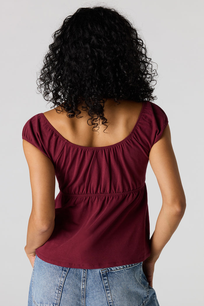 Scoop Neck Peplum Top