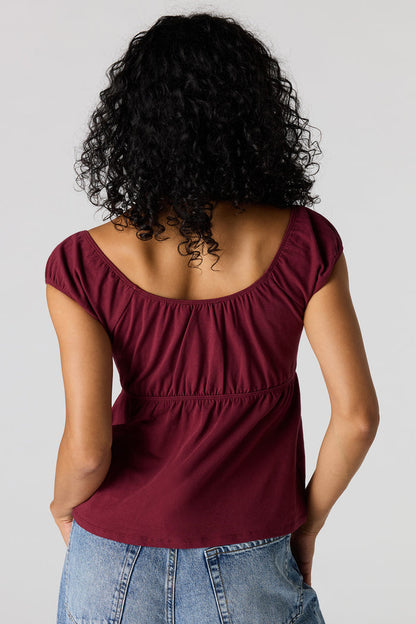 Scoop Neck Peplum Top