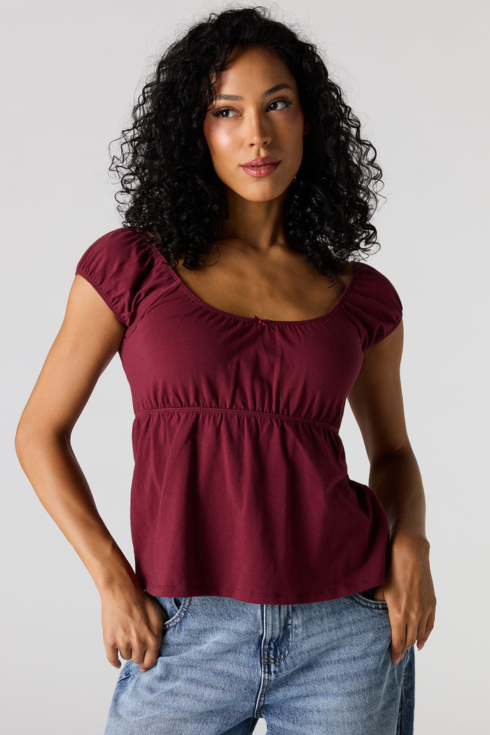 Scoop Neck Peplum Top
