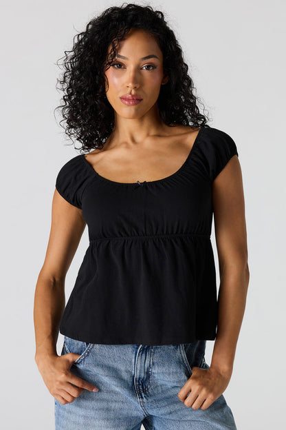 Scoop Neck Peplum Top