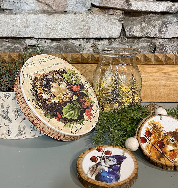 Set of three wood coasters