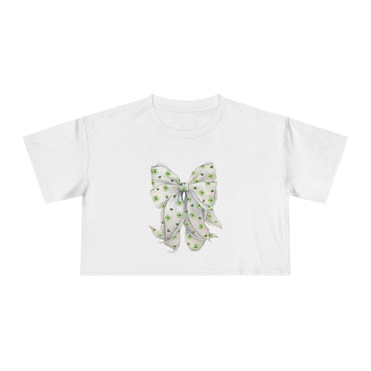 Shamrock Hearts Women's Cropped Tee - Spread the Luck and Love! - Whippie's
