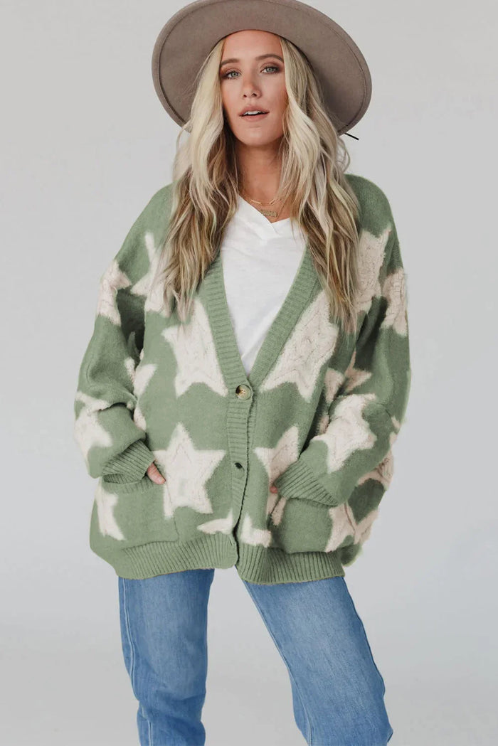 Sherpa Star Cardigan with Pockets
