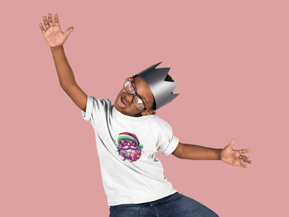 Shine Bright Like Santa! ✨🎅🎄🌈 Kids Softstyle Tee - Whippie's