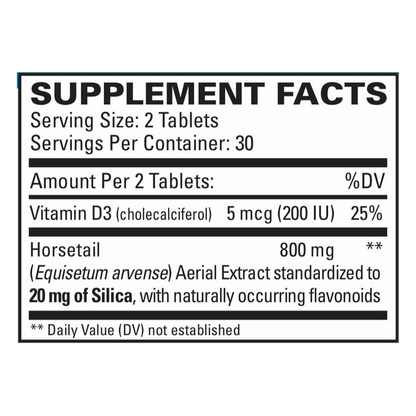 Silica-20 by EuroMedica Ingredients Label