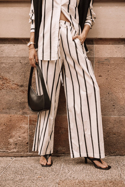 Petal and Pup USA BOTTOMS Silvia Pant - Cream Stripe