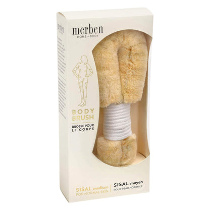 Merben Sisal Body Brush with White Handle (Medium) Box
