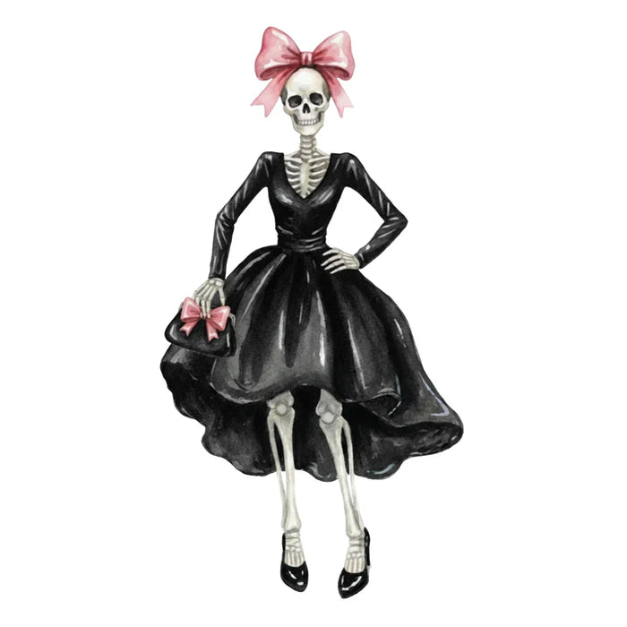 Skeleton Fashionista V-Neck Ladies Long Sleeve T-shirt