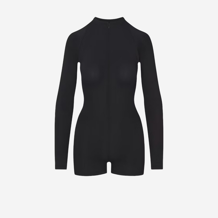 Nike SKIMS AIRY LONG SLEEVE ONESIE OBSIDIAN