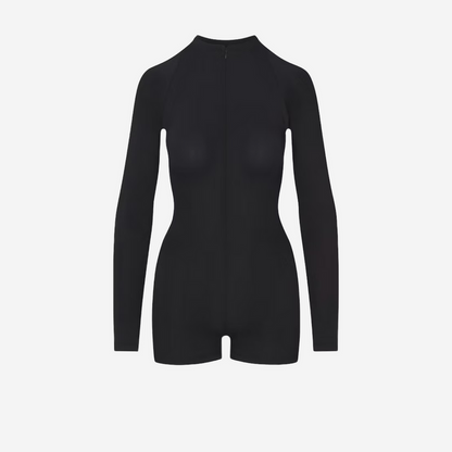 Nike SKIMS AIRY LONG SLEEVE ONESIE OBSIDIAN