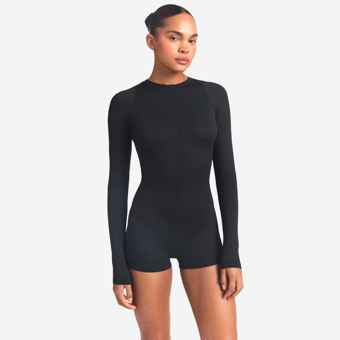 Nike SKIMS AIRY LONG SLEEVE ONESIE OBSIDIAN