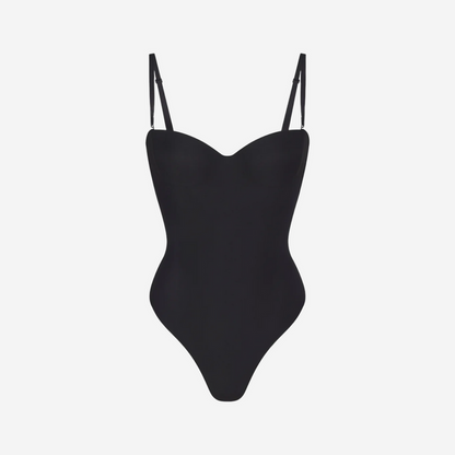 SKIMS BODY UNDERWIRE THONG BODYSUIT ONYX