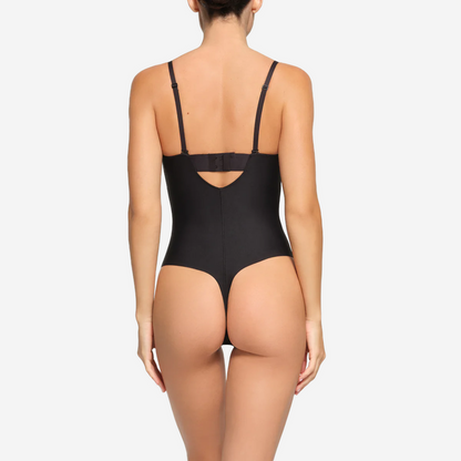 SKIMS BODY UNDERWIRE THONG BODYSUIT ONYX