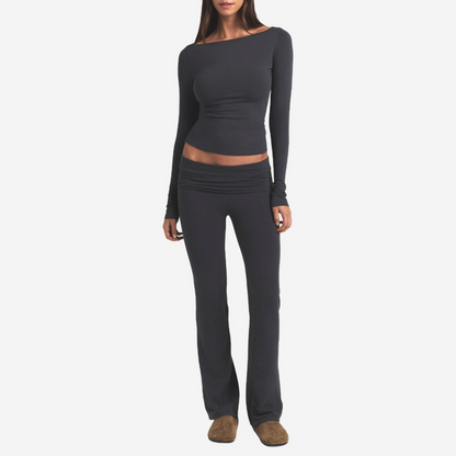SKIMS Cotton Jersey Foldover Pants Ash