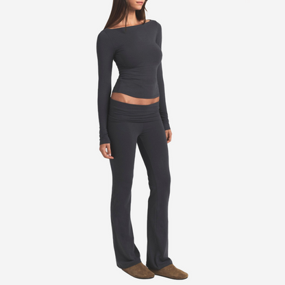 SKIMS Cotton Jersey Foldover Pants Ash