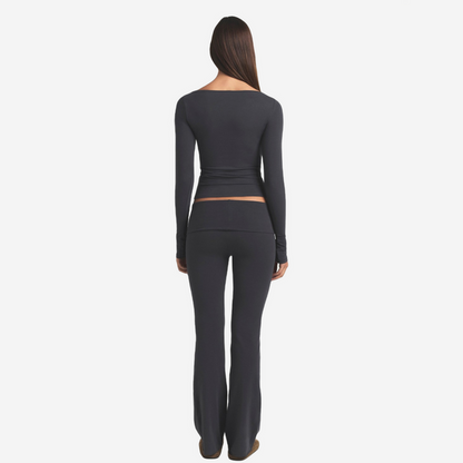 SKIMS Cotton Jersey Foldover Pants Ash