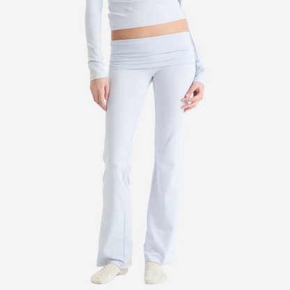 SKIMS COTTON JERSEY FOLDOVER PANTS BLUE