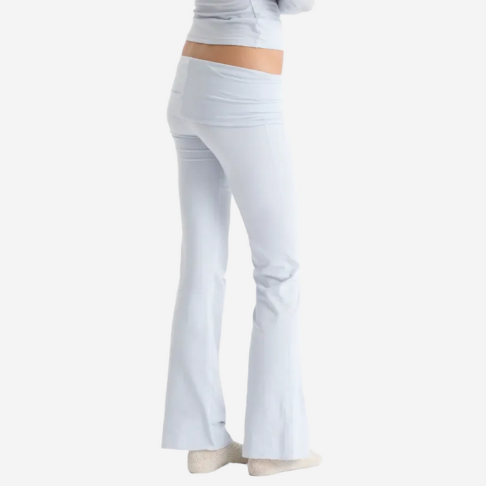SKIMS COTTON JERSEY FOLDOVER PANTS BLUE