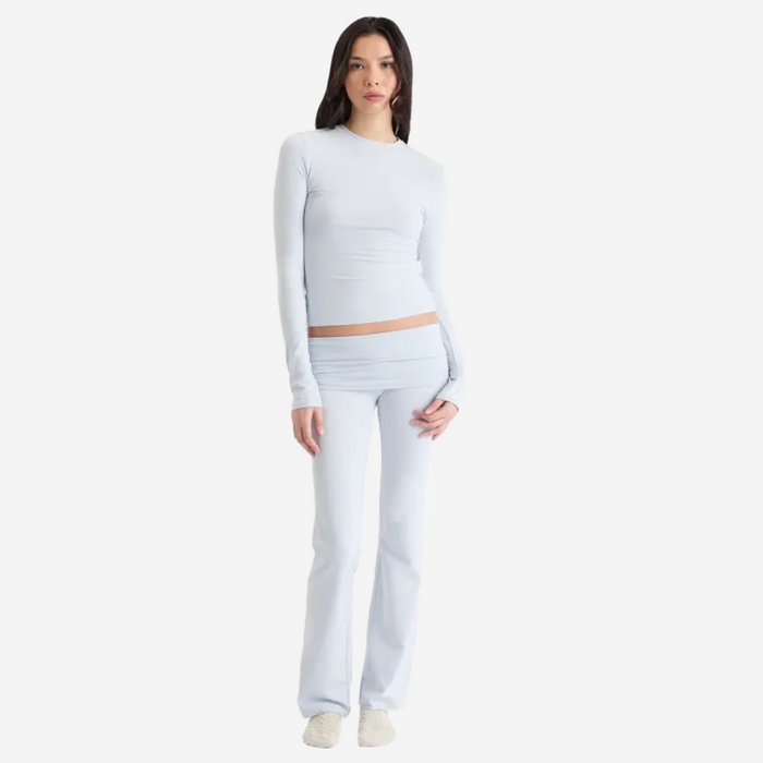 SKIMS COTTON JERSEY FOLDOVER PANTS BLUE