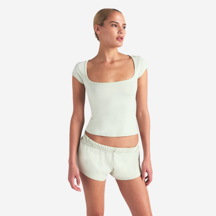 SKIMS COTTON JERSEY SCOOP NECK T-SHIRT SPEARMINT