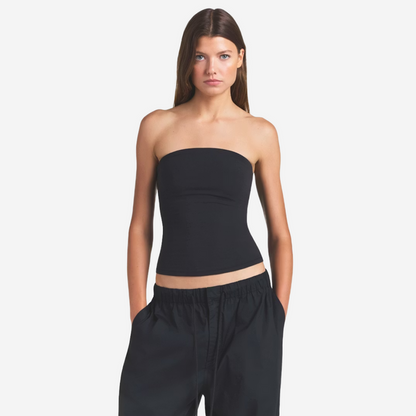 SKIMS COTTON JERSEY TUBE TOP SOOT