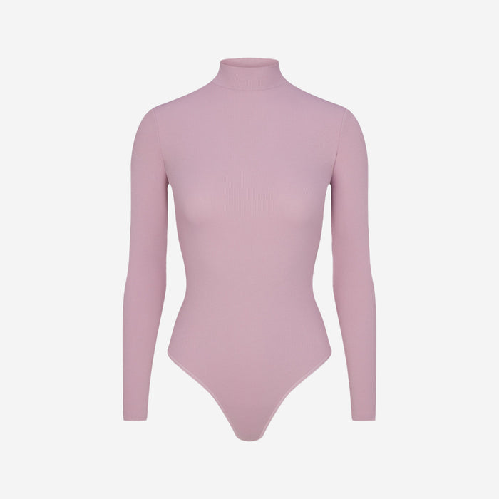 SKIMS COTTON RIB TURTLENECK BODYSUIT DUSK