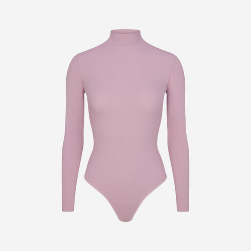 SKIMS COTTON RIB TURTLENECK BODYSUIT DUSK