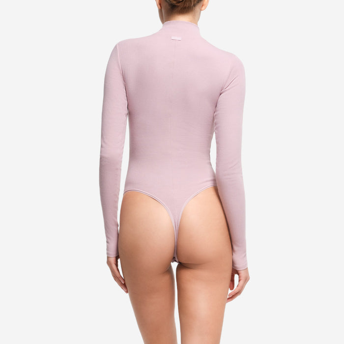 SKIMS COTTON RIB TURTLENECK BODYSUIT DUSK