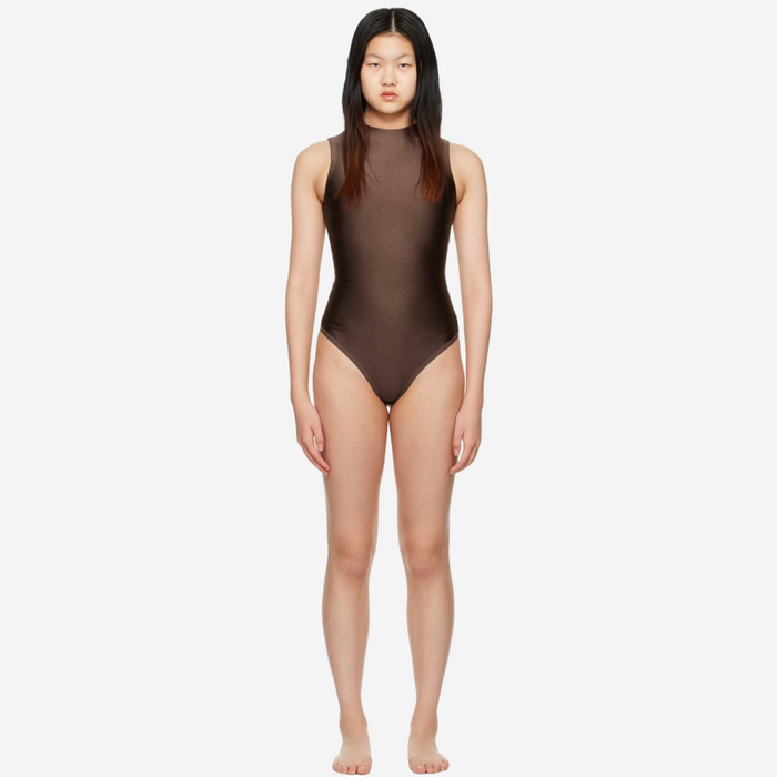 SKIMS DISCO SLEEVELESS BODYSUIT COCOA