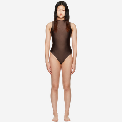 SKIMS DISCO SLEEVELESS BODYSUIT COCOA