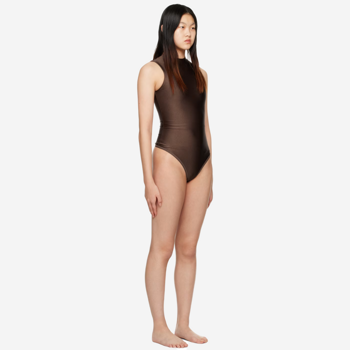 SKIMS DISCO SLEEVELESS BODYSUIT COCOA