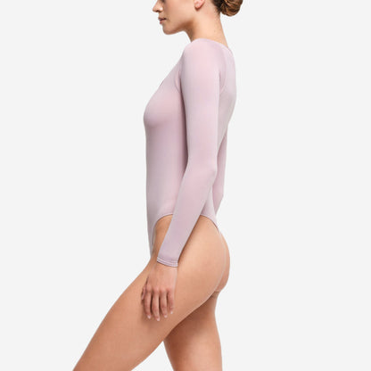 SKIMS ESSENTIAL LONG SLEEVE SCOOP NECK BODYSUIT DUSK