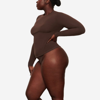 SKIMS FITS EVERYBODY LONG SLEEVE T-SHIRT COCOA