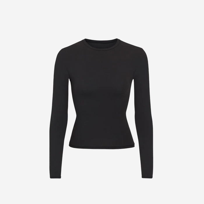 SKIMS FITS EVERYBODY LONG SLEEVE T-SHIRT ONYX