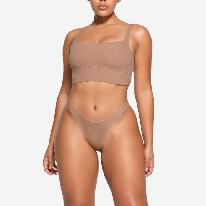 SKIMS FITS EVERYBODY SQUARE NECK LONGLINE BRALETTE SIENNA