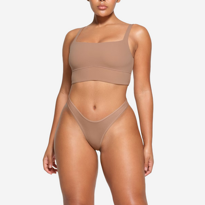 SKIMS FITS EVERYBODY SQUARE NECK LONGLINE BRALETTE SIENNA