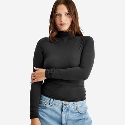 SKIMS FITS EVERYBODY TURTLENECK TOP ONYX