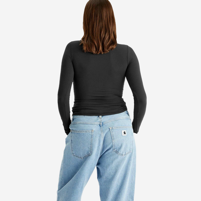 SKIMS FITS EVERYBODY TURTLENECK TOP ONYX