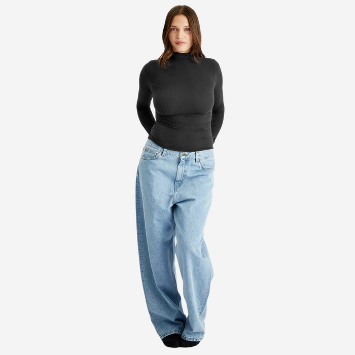 SKIMS FITS EVERYBODY TURTLENECK TOP ONYX